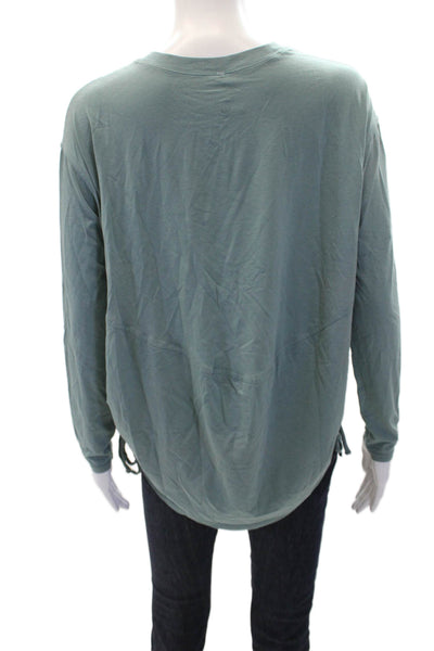 Lululemon Womens Basic Rouched Tied Side Detail Curved Hem Blouse Green Size 6