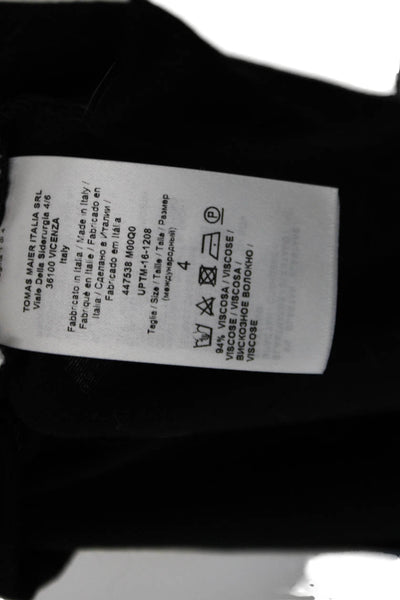 Tomas Maier Womens Long Sleeve Round Neck Stretch Blouse Top Black Size 4