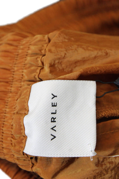 Varley Womens Harmon Drawstring High-Rise 4" Athletic Shorts Orange Size 2XS