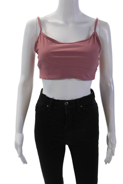 The Upside Womens Natacha Round Neck Adjustable Strap Sports Bra Pink Size L