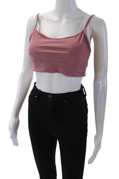The Upside Womens Natacha Round Neck Adjustable Strap Sports Bra Pink Size L