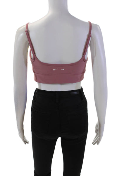The Upside Womens Natacha Round Neck Adjustable Strap Sports Bra Pink Size L