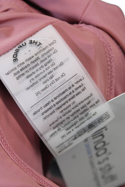 The Upside Womens Natacha Round Neck Adjustable Strap Sports Bra Pink Size L