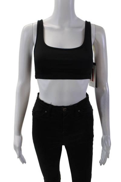 PE Nation Womens Activewear Amplify Round Neck Sports Bra Black Size XS