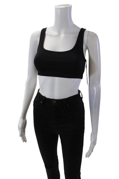 PE Nation Womens Activewear Amplify Round Neck Sports Bra Black Size XS