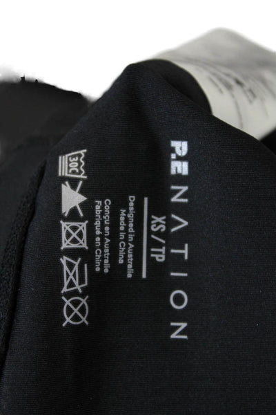 PE Nation Womens Activewear Amplify Round Neck Sports Bra Black Size XS