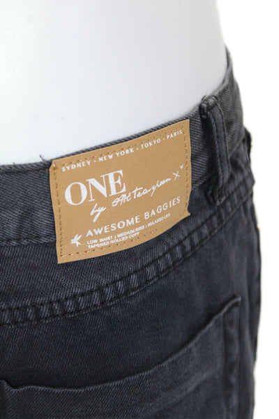 One by One Teaspoon Womens High Rise Distress Awesome Baggy Jeans Blue Size 32