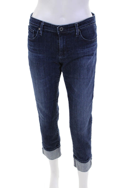 AG Adriano Goldschmied Womens Stevie Slim Straight Cuffed Jeans Blue Size 30