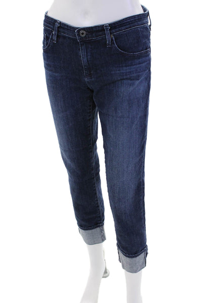 AG Adriano Goldschmied Womens Stevie Slim Straight Cuffed Jeans Blue Size 30