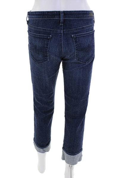 AG Adriano Goldschmied Womens Stevie Slim Straight Cuffed Jeans Blue Size 30