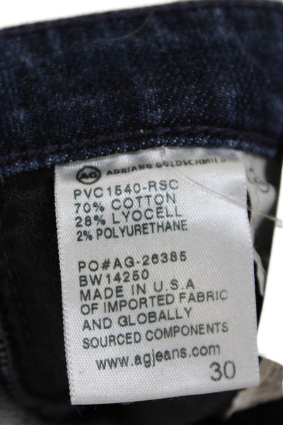 AG Adriano Goldschmied Womens Stevie Slim Straight Cuffed Jeans Blue Size 30