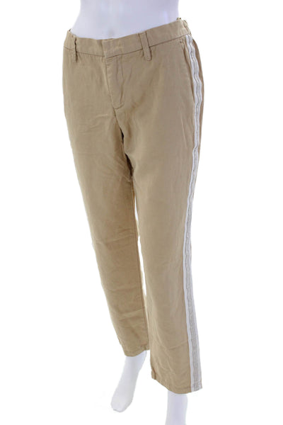 Zadig & Voltaire Womens Zipper Fly Mid Rise Straight Leg Pants Brown Size EU 38