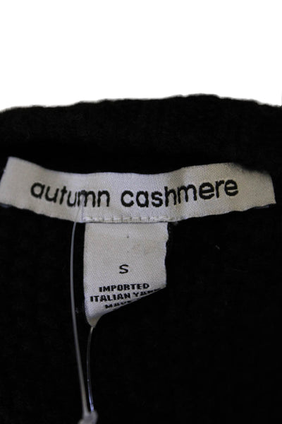 Autumn Cashmere Womens Sleeveless Crew Neck Cable Knit Top Black Size Small