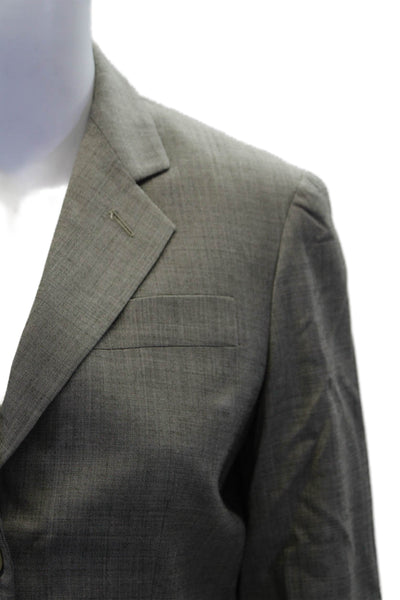Giorgio Armani Womens Two Button Notched Lapel Blazer Jacket Gray Wool IT 38
