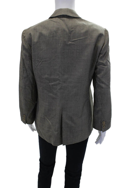 Giorgio Armani Womens Two Button Notched Lapel Blazer Jacket Gray Wool IT 38