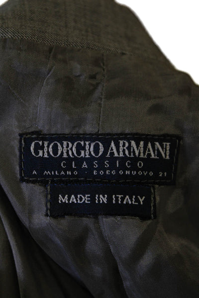 Giorgio Armani Womens Two Button Notched Lapel Blazer Jacket Gray Wool IT 38