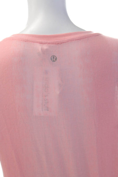 Lululemon Womens Basic Long Sleeve Scoop Neck Sheer Florescent Pink Size 6