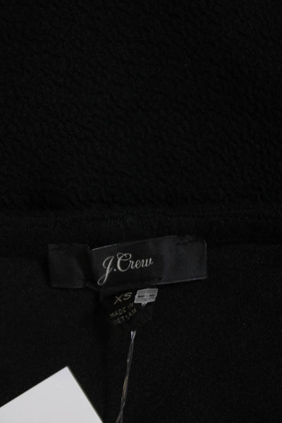 J Crew Womens Solid Round Neck 3/4 Length Puff Sleeve Blouse Black Size XS