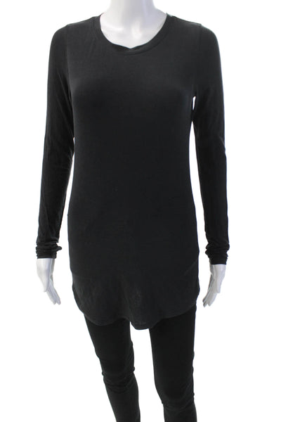 Lululemon Womens Solid Round Neck Long Sleeve Basic T-Shirt Black Size 6