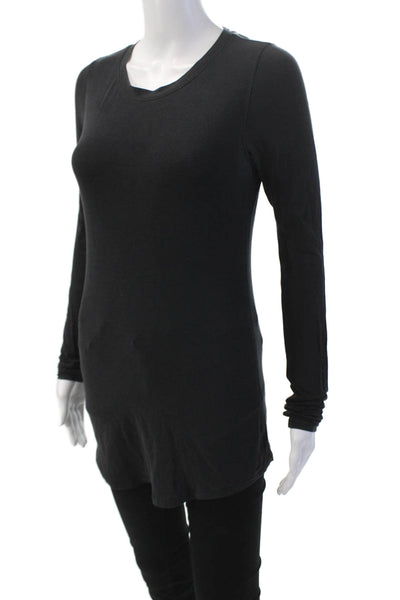 Lululemon Womens Solid Round Neck Long Sleeve Basic T-Shirt Black Size 6