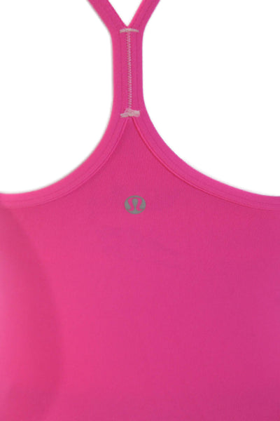 Lululemon Womens Basic Racer Back Spaghetti Strap Tank Top Bright Pink Size 4