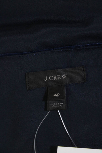 J Crew Womens Velvet Textured Spaghetti Strap V-Neck Tank Top Blue Size 4