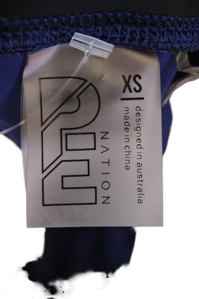 PE Nation Womens Graphic Logo Printed High Waisted Ankle Leggings Blue Size XS
