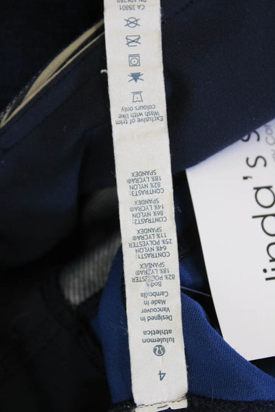 Lululemon Womens Printed Low Rise Cropped Leggings Navy Blue Size 4