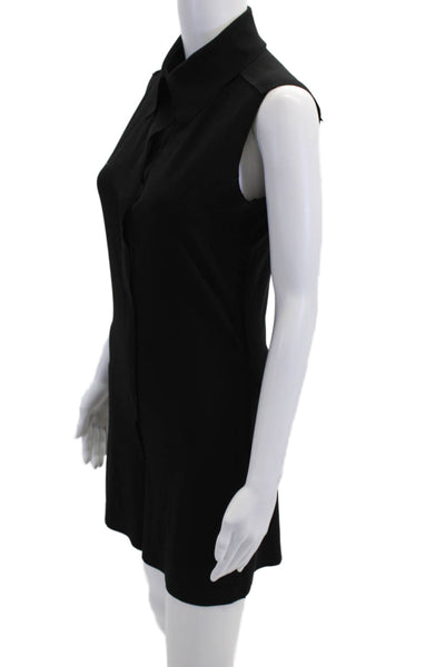 KAMALIKULTURE + Norma Kamali Women's Collared Sleeveless Romper Black Size S