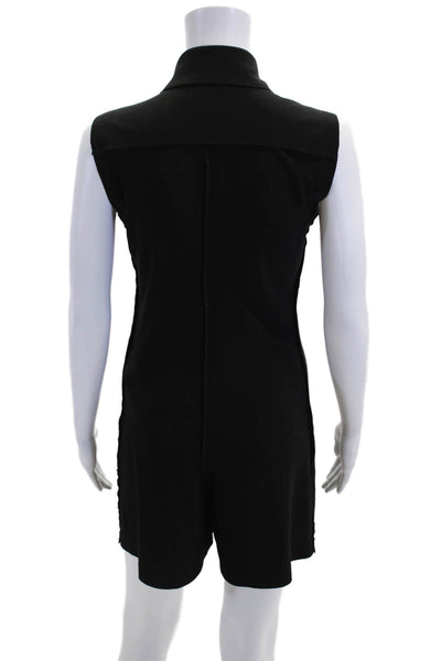 KAMALIKULTURE + Norma Kamali Women's Collared Sleeveless Romper Black Size S