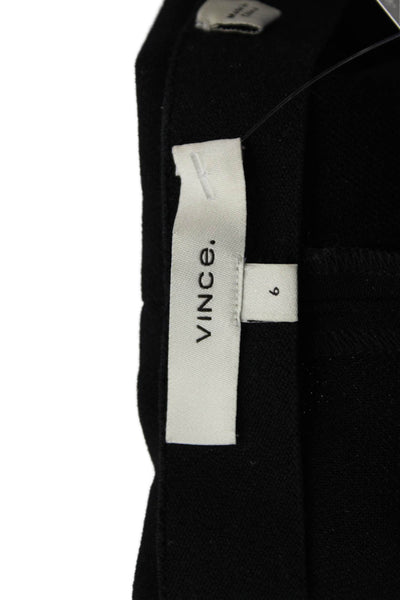 Vince Women's Hook Closure Flat Front Straight Leg Dress Pants Black Size 6