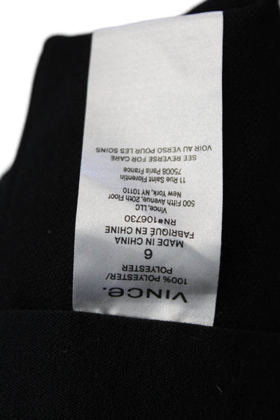 Vince Women's Hook Closure Flat Front Straight Leg Dress Pants Black Size 6