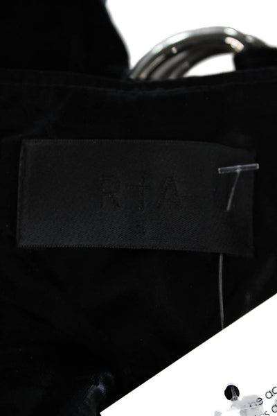 RtA Women's Button Closure Tqapered Leg Cargo Jogger Pants Black Size 28
