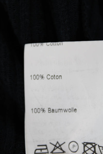 Piazza Sempione Womens Cotton Open Front Knit Cardigan Sweater Blue Size L