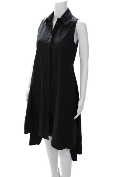 Z By Zelda Womens Cotton Collared Sleeveless Button-Down Dress Black Size XS