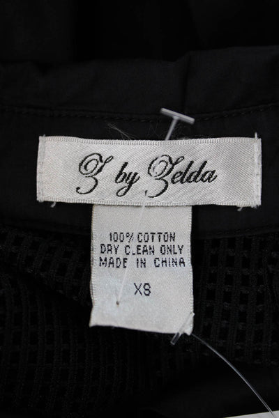 Z By Zelda Womens Cotton Collared Sleeveless Button-Down Dress Black Size XS