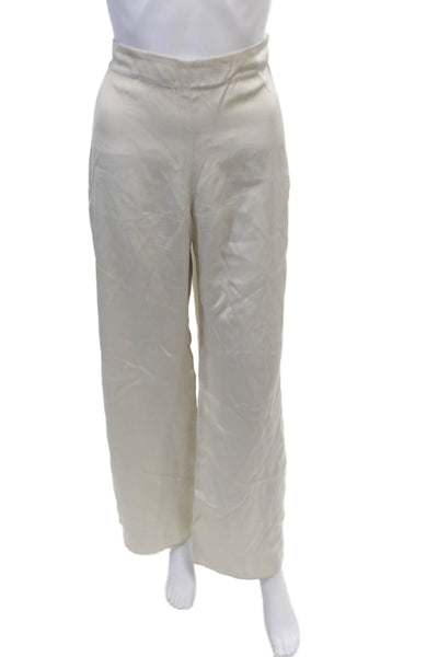 Stockholm Atelier + Other Stories Womens Side Zip Straight Pants White Size 6