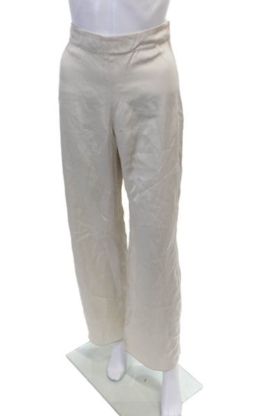 Stockholm Atelier + Other Stories Womens Side Zip Straight Pants White Size 6