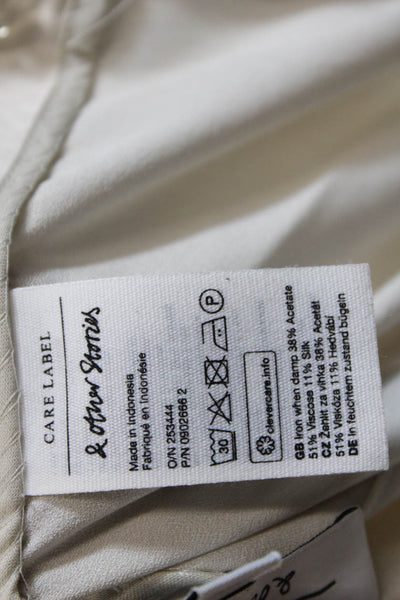 Stockholm Atelier + Other Stories Womens Side Zip Straight Pants White Size 6
