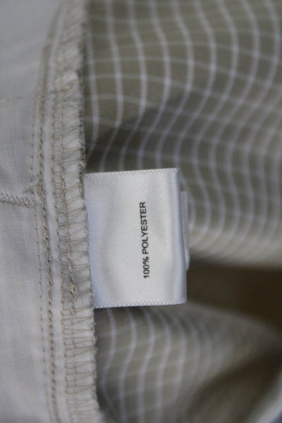 Peter Millar Mens Cotton Zip Button Plaid Printed Dress Shorts Beige Size EUR 32