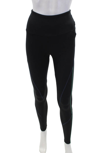 P.E Nation Womens Textured Spandex Lined Ankle Fitted Leggings Black Size XS