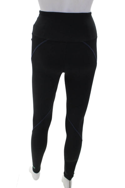 P.E Nation Womens Textured Spandex Lined Ankle Fitted Leggings Black Size XS