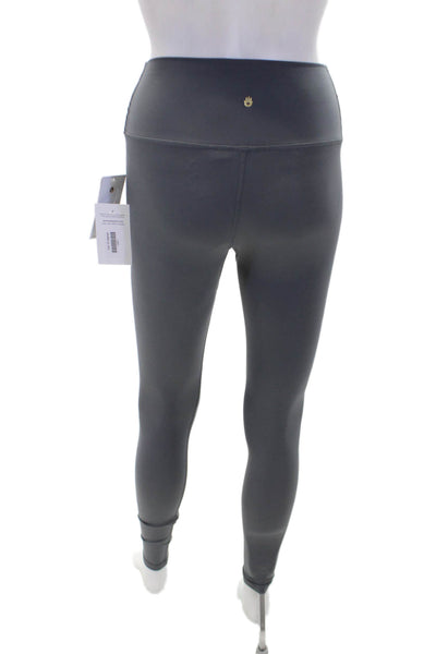 Spiritual Gangster Womens Spandex Textured Lined Leggings Gray Size XS