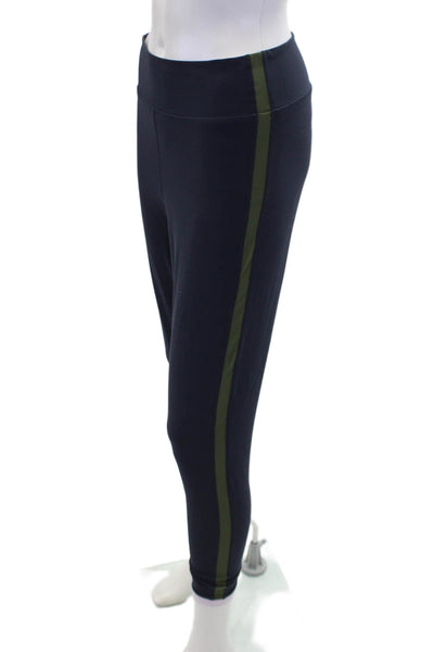 The Upside Womens Textured Lined Elastic Waistband Leggings Navy Size L