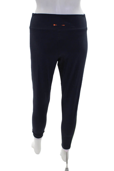 The Upside Womens Textured Lined Elastic Waistband Leggings Navy Size L