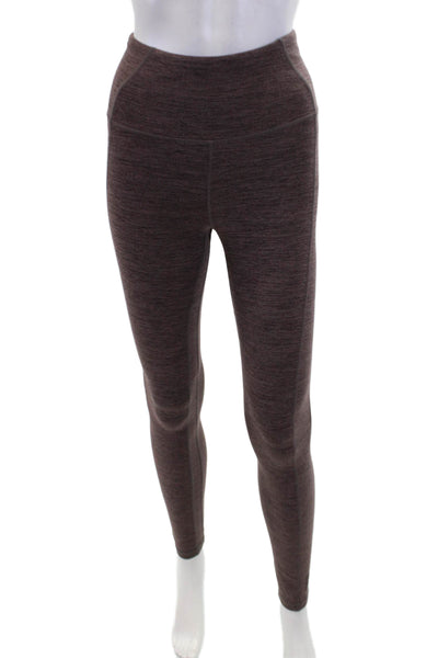 Stylerunner Womens Lined Spandex Textured Athletic Leggings Brown Size S