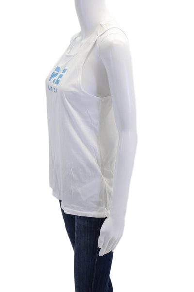 PE Nation Women's Round Neck Sleeveless Athletic Tank Top White Size M