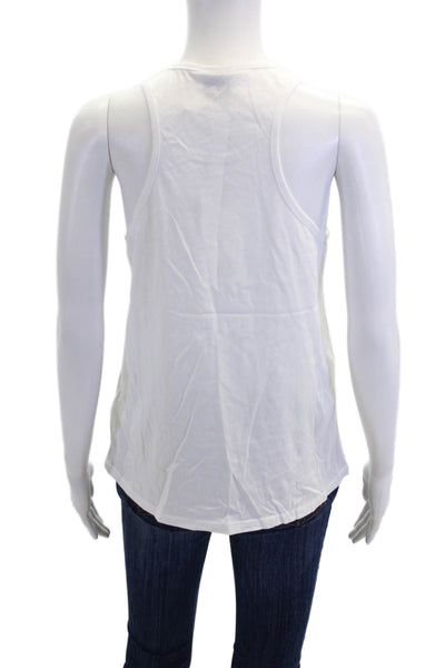 PE Nation Women's Round Neck Sleeveless Athletic Tank Top White Size M
