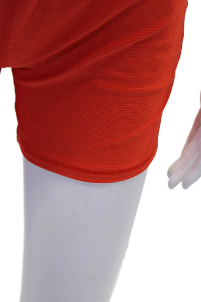 Athleta Womens Front Zip Sleeveless Scoop Neck Drawstring Romper Orange Size 6