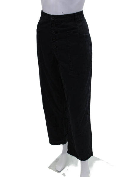 Pistola Womens Button Fly High Rise Straight Leg Pants Navy Cotton Size 31